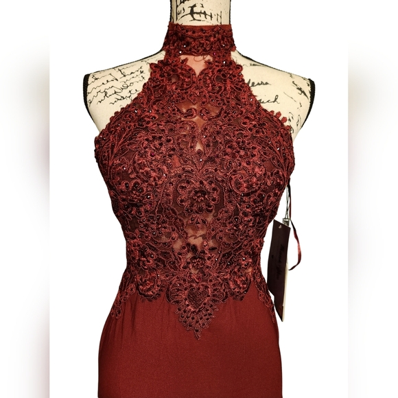 PromGirl Red Sleeveless Halter Mini Dress - Picture 4 of 12